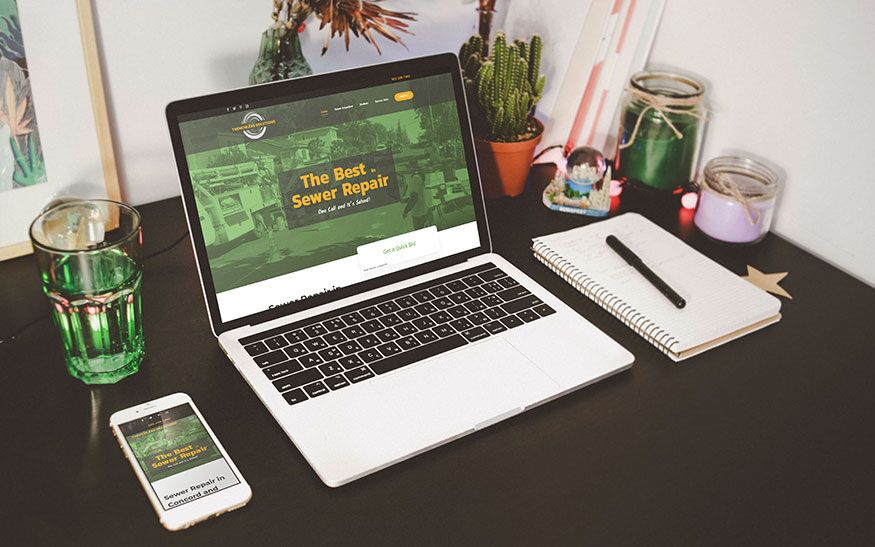 website for Trenchless Solutions, a sewer contractor in Concord, CA