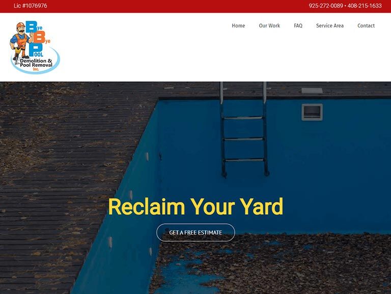 website for Bay Area Pool Demolition